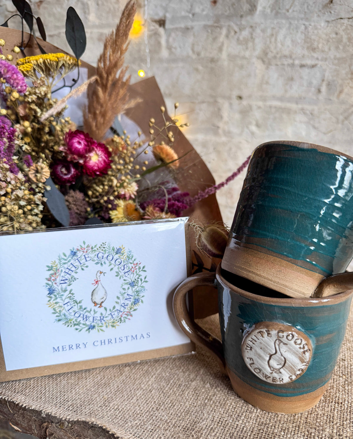 Pick-Your-Own Voucher with Dried Flower Bouquet, Mug & Christmas Card