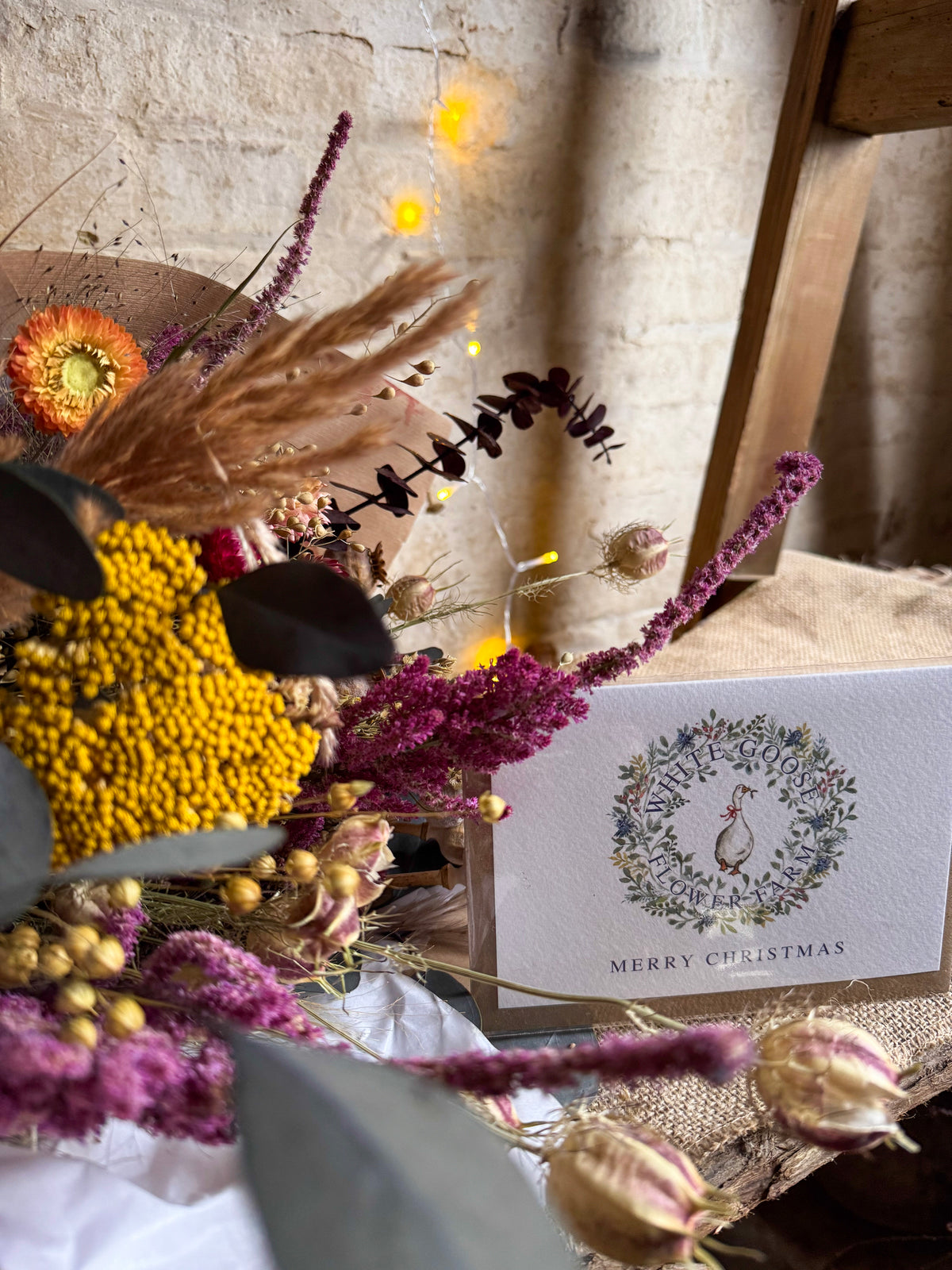 Pick-Your-Own Voucher with Dried Flower Bouquet & Christmas Card