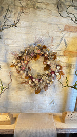 Large Dried Flower Wreath - Rusty Warm