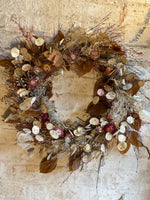 Large Dried Flower Wreath - Rusty Warm
