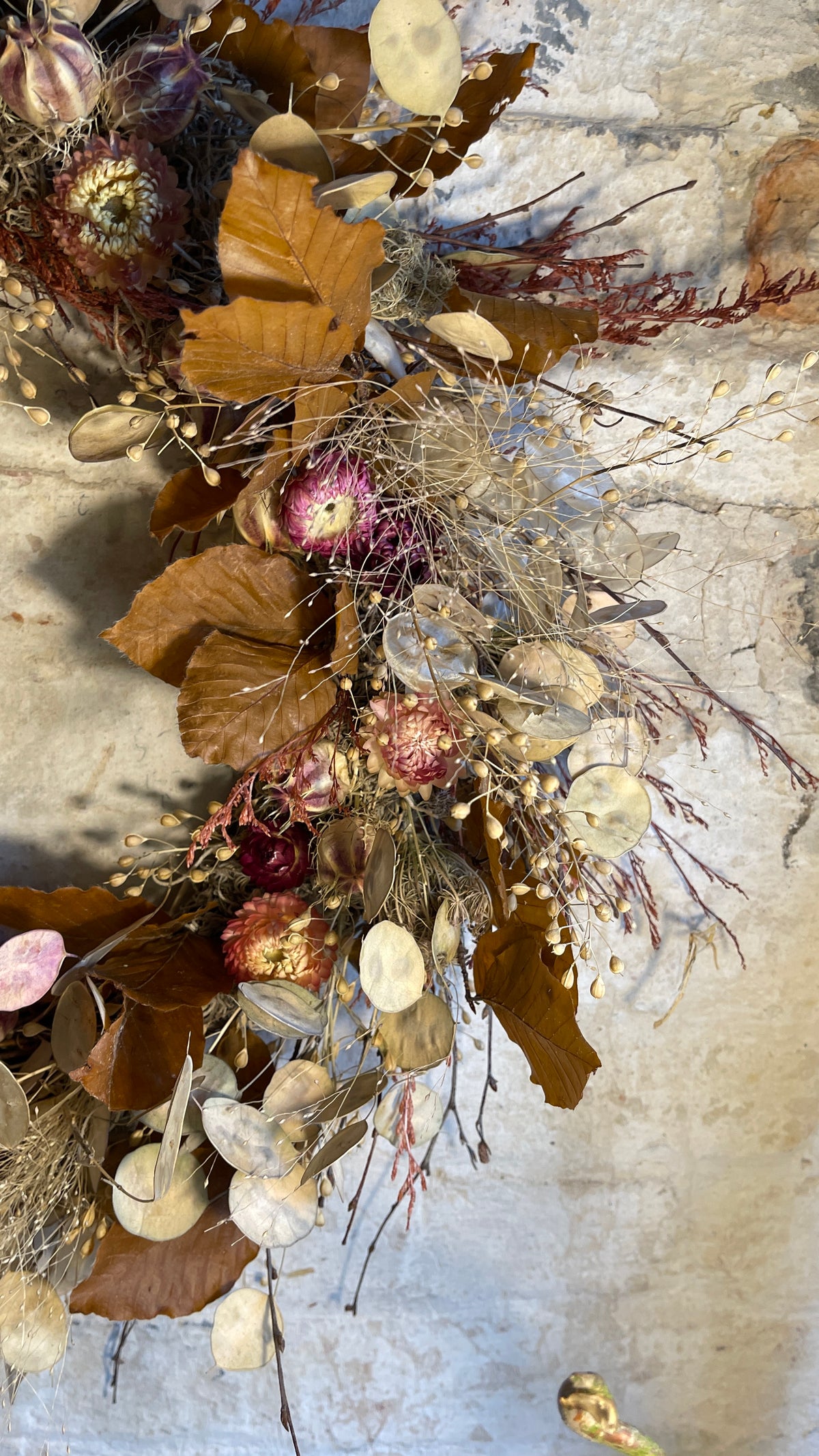 Large Dried Flower Wreath - Rusty Warm
