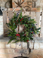 Small Christmas Wreath - Holly & Eryngium