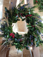 Small Christmas Wreath - Holly & Eryngium