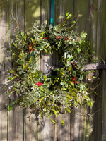 Small Christmas Wreath - Holly & Mistletoe