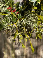 Small Christmas Wreath - Holly & Mistletoe